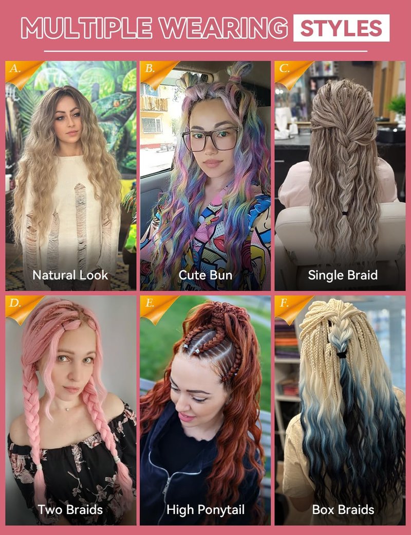 300g Curly Braiding Hair Ombre Blonde Balayage Ocean Wave Crochet Hair Long Synthetic Loose Deep Wavy Twist Hair for Boho Braids