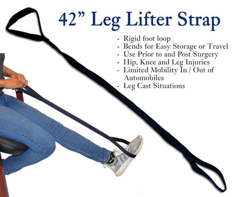 RMS Premium 7-Piece Hip & Knee Kit with Leg Lifter, 19” & 32” Reachers, Sock Aid, Dressing Stick, Bath Sponge & Shoe Horn – Long-Term Orthopedic Aids for Chronic Hip, Knee & Mobility Limitations
