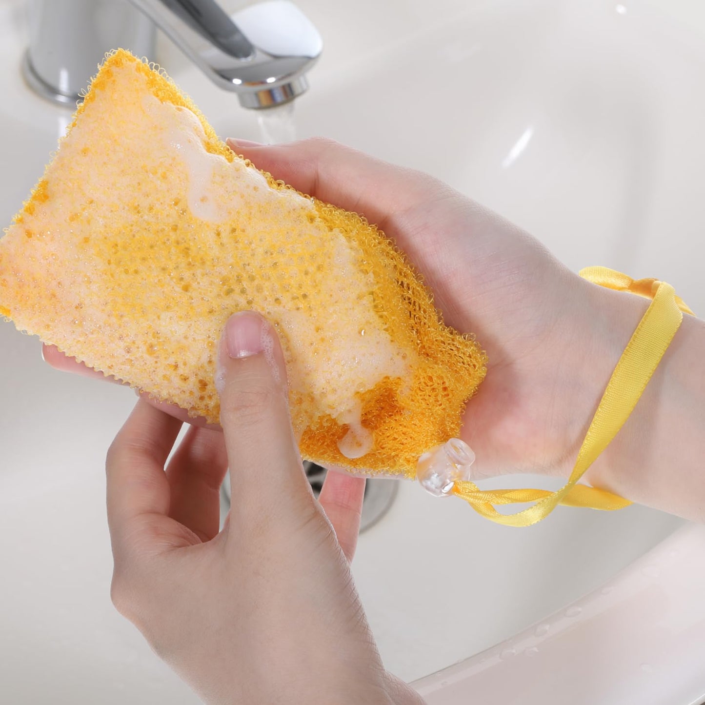 4 Pieces Exfoliating Soap Bag for Shower, Bar Soap Saver Pouch Body Scrubber Exfoliator Pocket with Drawstring Foaming Soaps Holder for Shower, Travel Bathing (5.5 x 3.5 Inches)