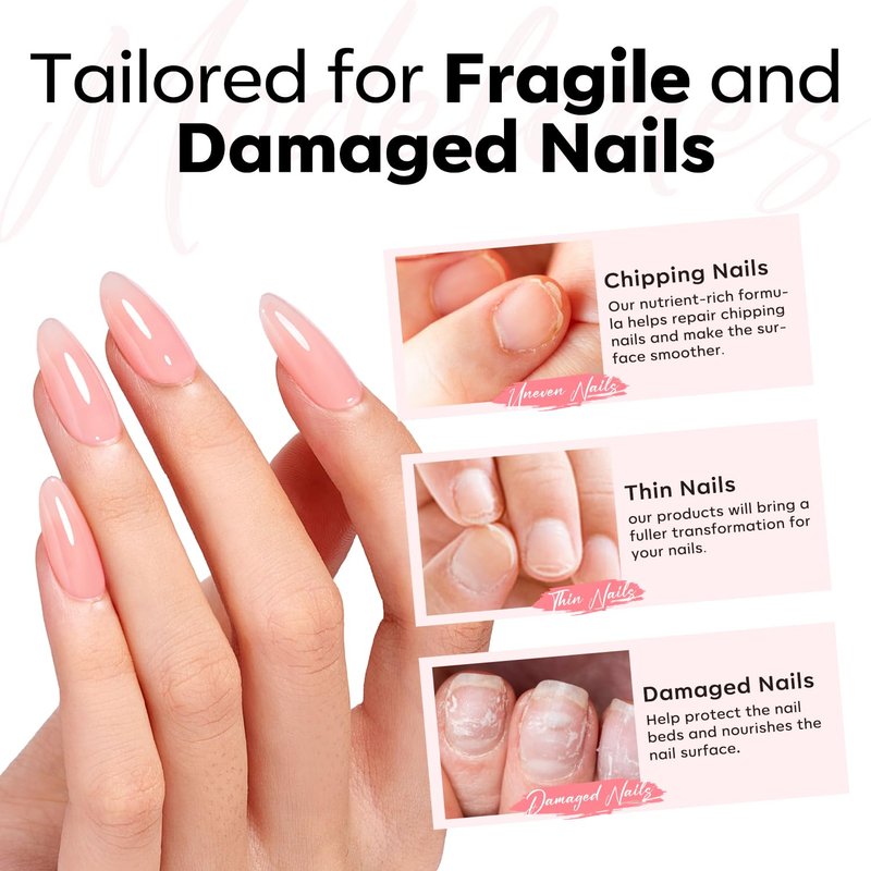 modelones Builder Rubber Gel Base Coat for Nails, Jelly Pink Rubber Base Gel Nail Polish for Strengthen Apex Building Extension Protect Weak Nails Long Last U V Manicure Gift for Women