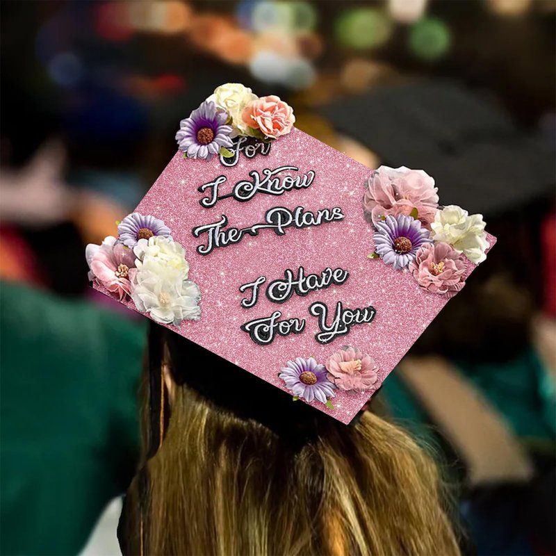 2026 Graduation Cap Decorations kit Graduation Cap Topper Blank, 12 Pcs Glitter Cardstock and 4 Pcs Gemstone Border Stickers for DIY Grad Cap Decorations