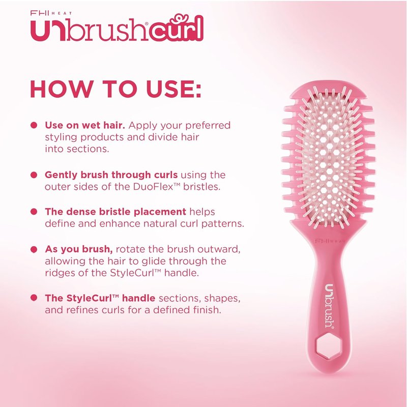 FHI Heat UNbrush Curl Collection for Pain-Free Brushing & Curl Enhancing Styling for Curly Hair Types - Use on Wet Hair Only