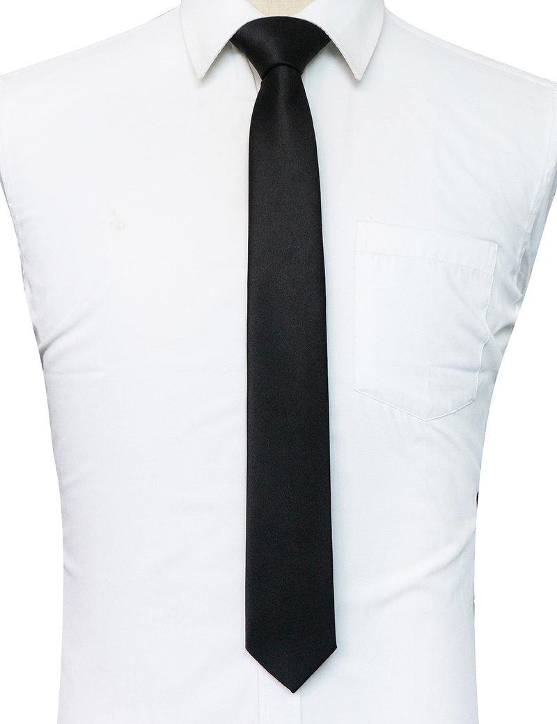 JEMYGINS Black Tie Silk Necktie for Men Business and Wedding