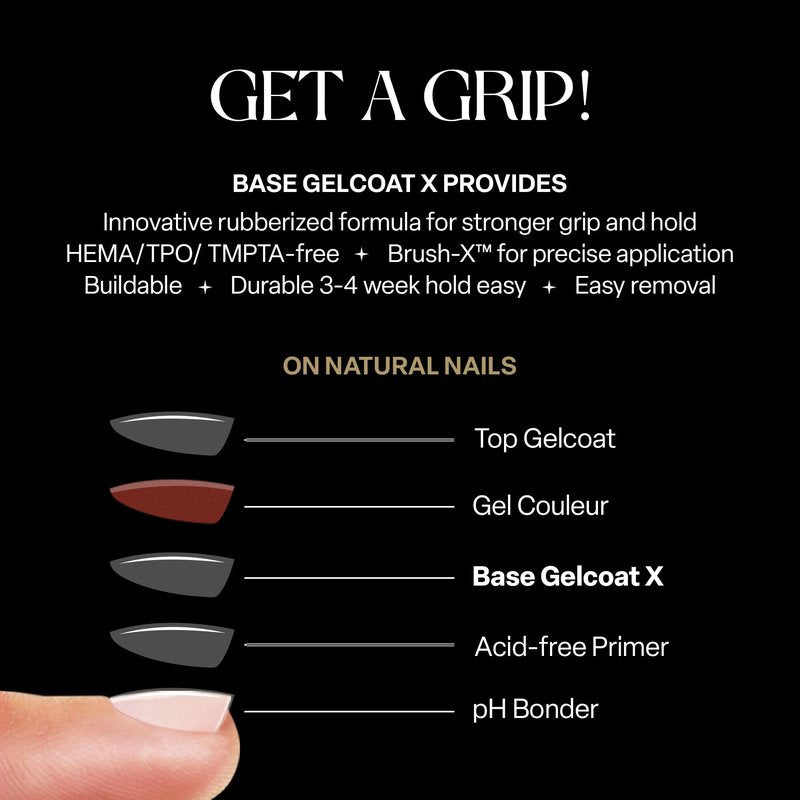 APRÉS Base Gelcoat X 15ml | HEMA & TPO-Free Rubber Base Scratch Resistant Gel Nail Polish Soak Off Base Coat