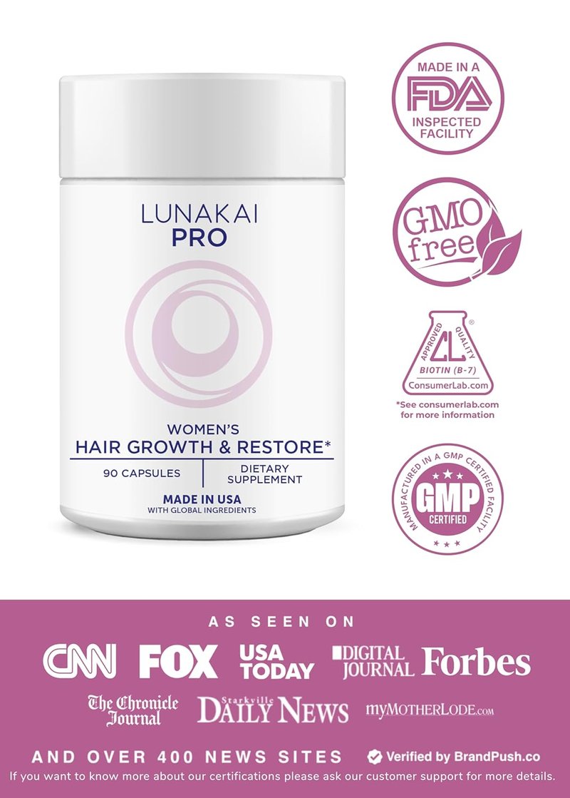 Hair Growth Supplement for Women - Advanced 20 Nutrient Formula with Marine Collagen, Biotin & Keratin - 90 Capsules for Thicker Strands
