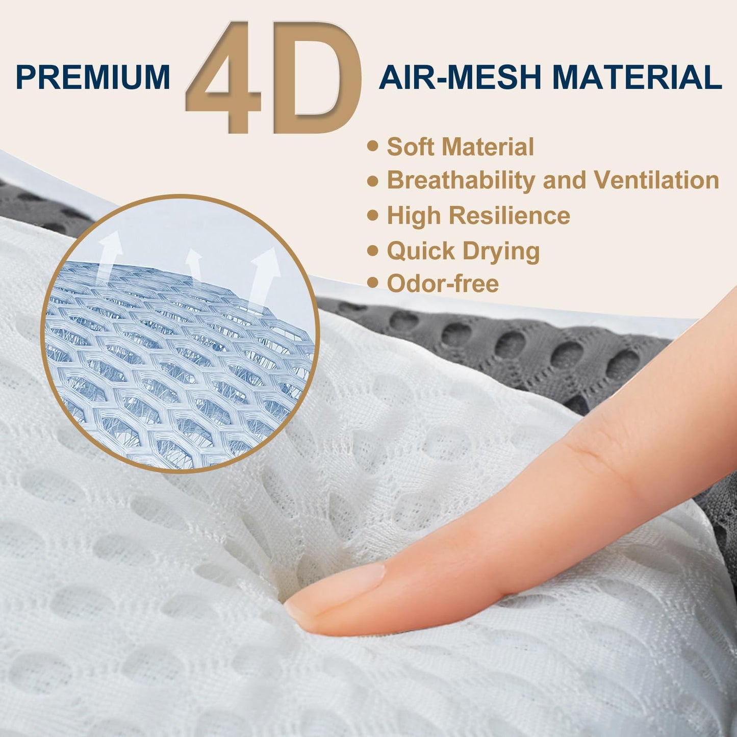ZYIDBNG Bath Pillow for Tub Ergonomic Bear Shape Design Bath Pillow for Head and Neck Support SPA Gift Bathtub Pillow 4D Air-Mesh with 8 Suction Cups Washable Gray