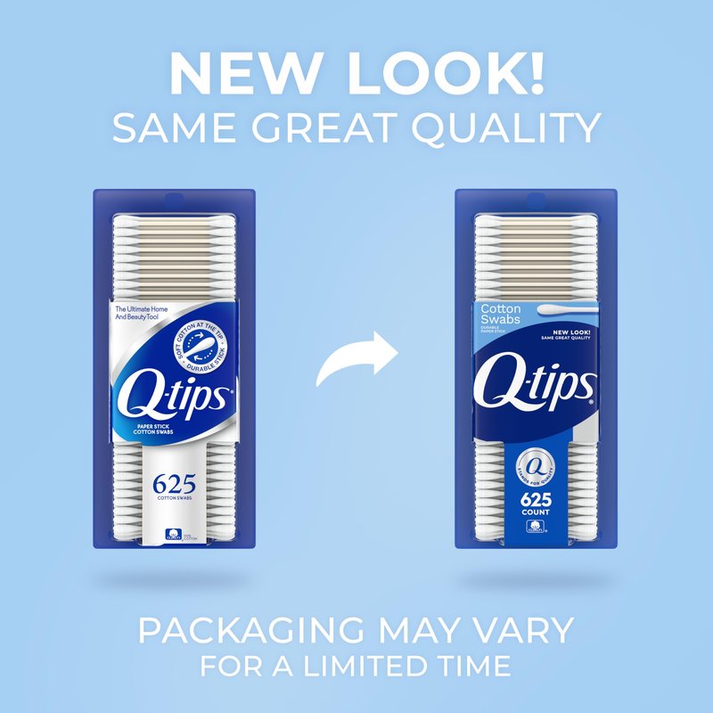 3 x Q-Tips Cotton Swabs, 625 ct