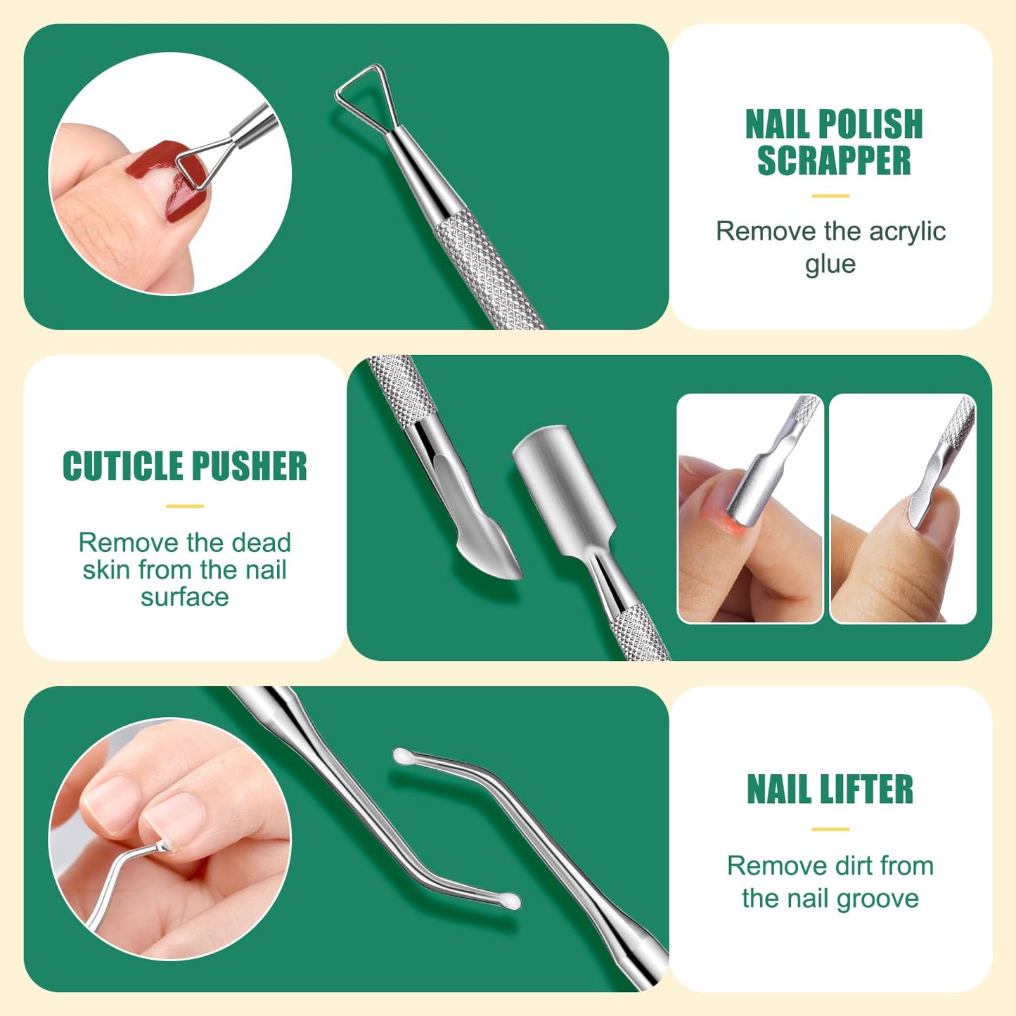 TsMADDTs Nail Care Tool Kit with Cuticle Trimmer, Cuticle Pusher, Nail Files and Buffers Blocks, Emery Boards, Nail Prep for Manicure & Pedicure for Women