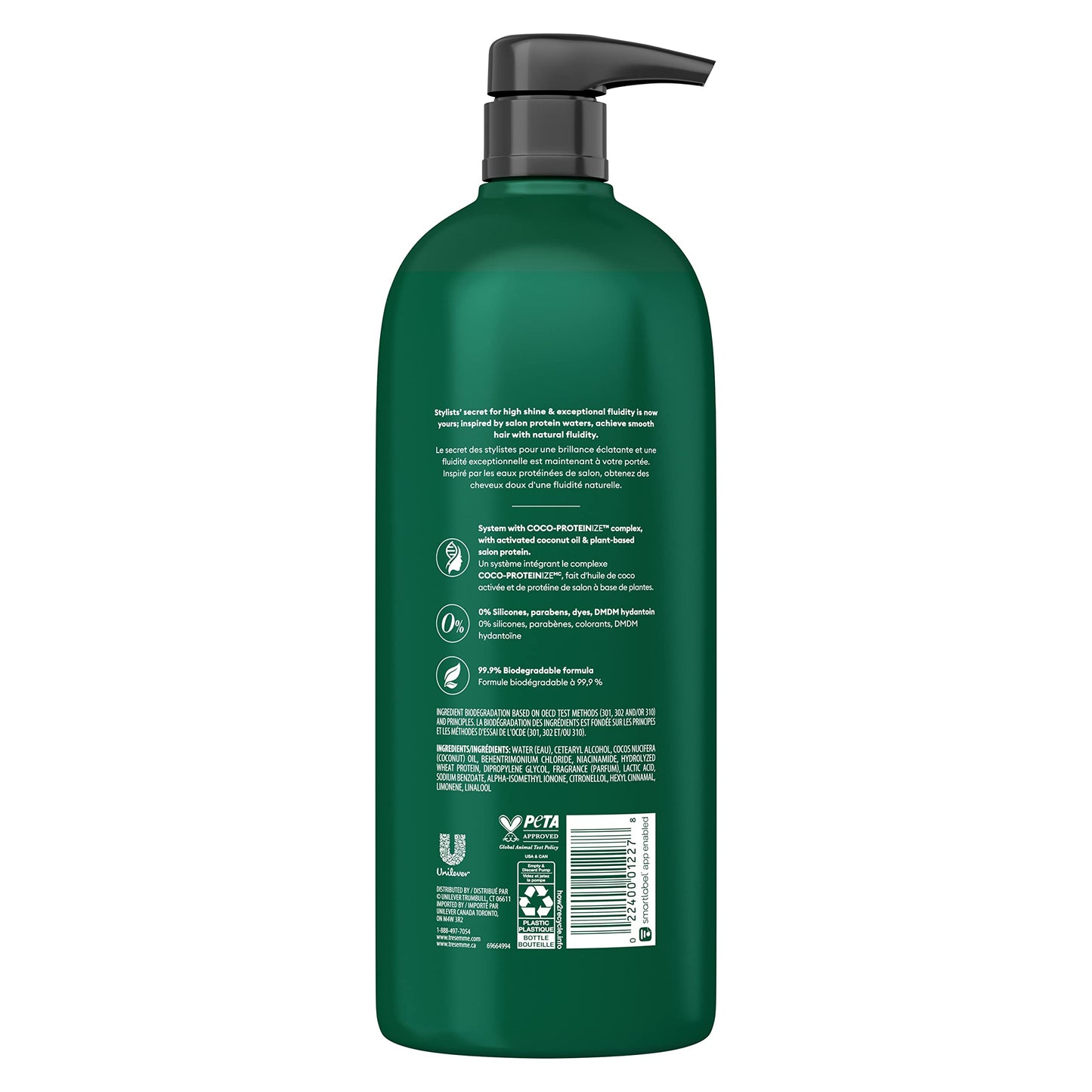 TRESemmé Cruelty-Free Pro Infusion Fluid Smooth Conditioner For Silky & Supple Hair Infused With Natural Coconut Droplets + Plant-Based Salon Protein + Niacinamide 33.8oz