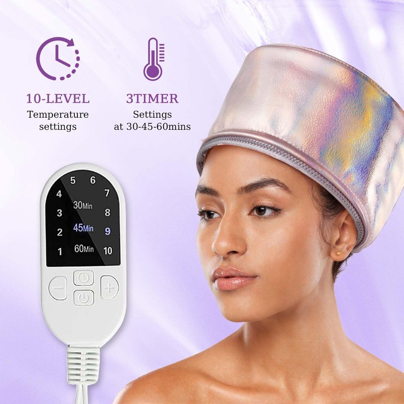 Electric Hair Care Cap for Deep Care,Women Heating Thermal Heat Cap,Hooded Bonnet Head Band for Drying Styling Curling Deep Conditioning,3-Level Heats Up,Personal Hair Care Use at Home (Pink)