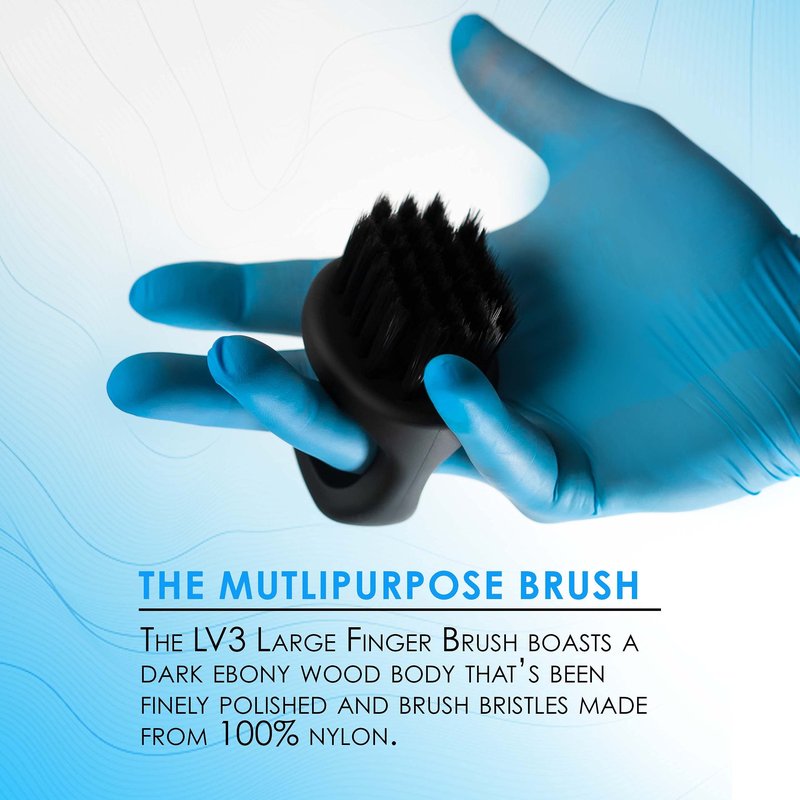 L3 Large Finger Brush - Barber Supplies and Barber Accessories - Gentle for Comfort Yet Firm for Brushing - Nylon Bristles - Use for Clippers and Personal Care