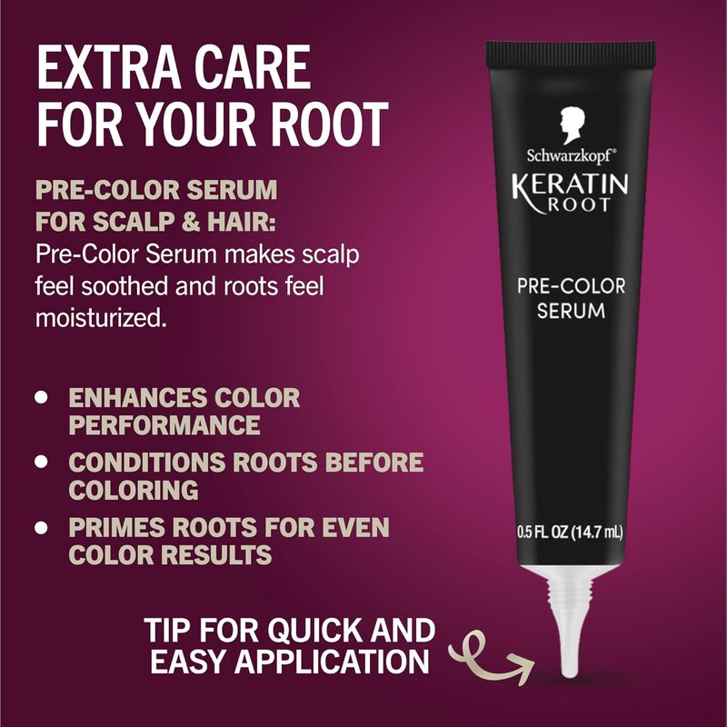 Schwarzkopf Keratin Color Root Permanent Hair Color Kit, Light Brown, 1 Application - Salon Inspired Permanent Hair Dye, for up to 80% Less Breakage vs Untreated Hair and up to 100% Gray Coverage