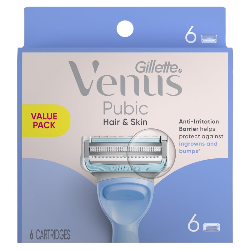Gillette Venus Intimate Grooming Razors for Women, 6 Razor Blade Refills, Bikini Razors for Women