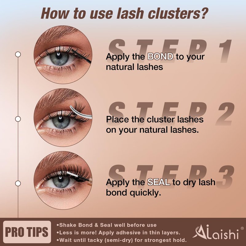 DIY Cluster Eyelash Extensions Kit - 224pcs Fluffy D Curl Lashes 9-16mm | Includes Bond, Seal & Tweezers