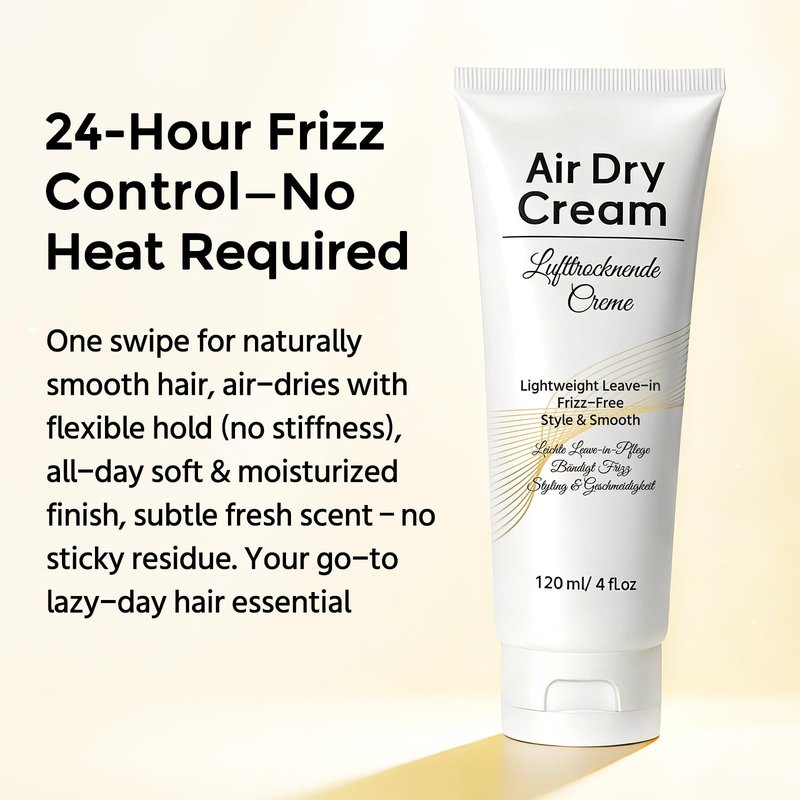 GARPGONA Air Dry Cream for Hair | Styling Cream for Curly, Wavy & Frizzy | Smooths, De-Frizzes & Defines Strands for Up to 24 Hours | Adds Major Softness, Shine & Natural Style, 4 Oz