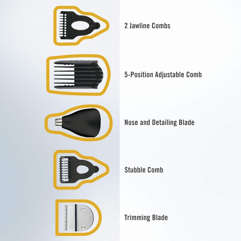 ConairMAN All-in-One Beard Trimmer - Cordless Grooming Kit for Face, Nose & Ear Hair | 6-Piece Set