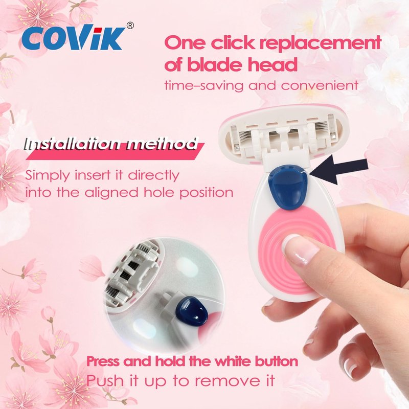 Mini Razors for Women - 5-Blade Travel Razor in Pink | Compact & Convenient