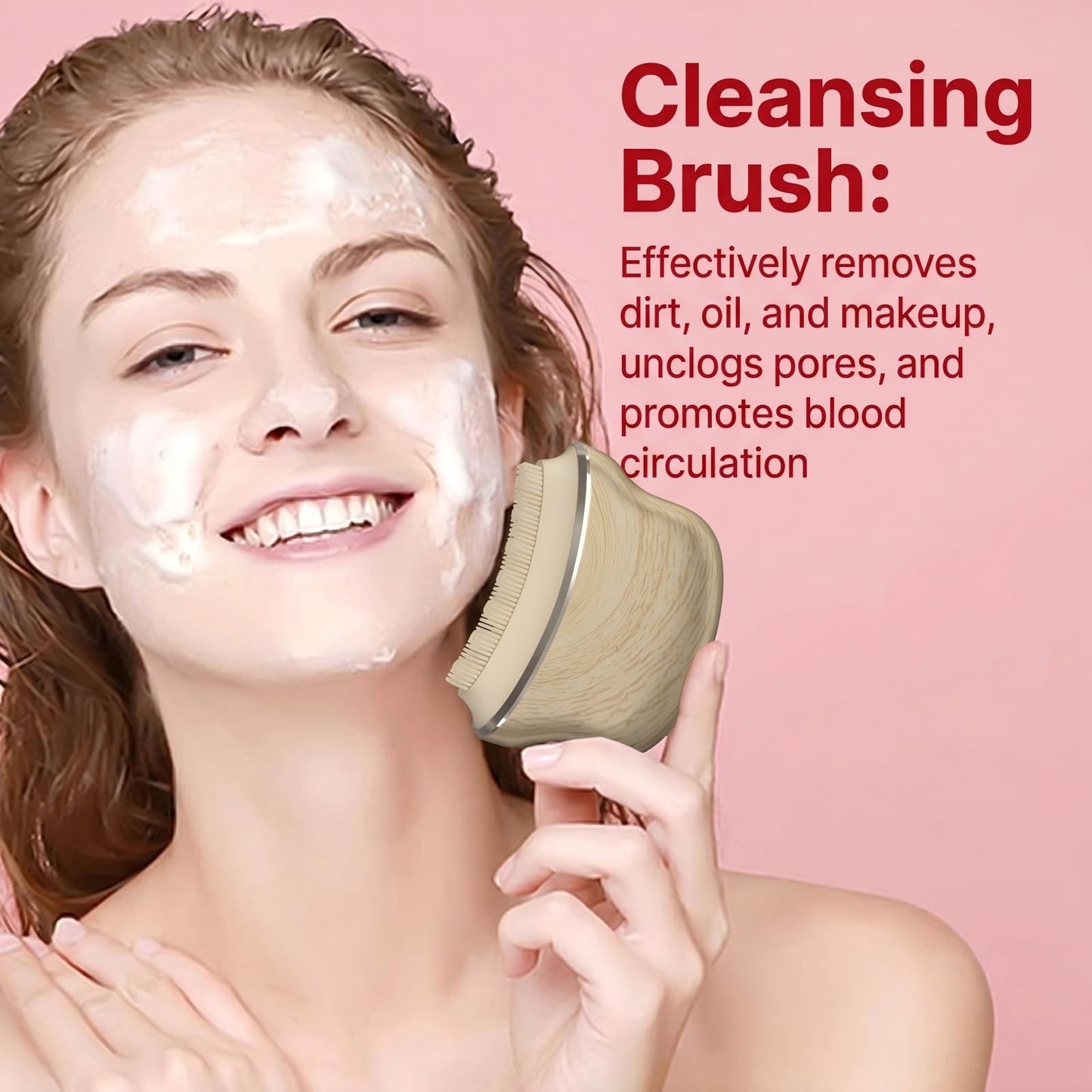 Multi Silicone Facial Cleansing Brush,Lymphatic Face Brush-Anti Puffiness,Lymphatic Drainage,Detox,Lift,Sculpting Jawline，Improves Skin Glow,Absorption,Cleansing、Scrubber and Face Massaging