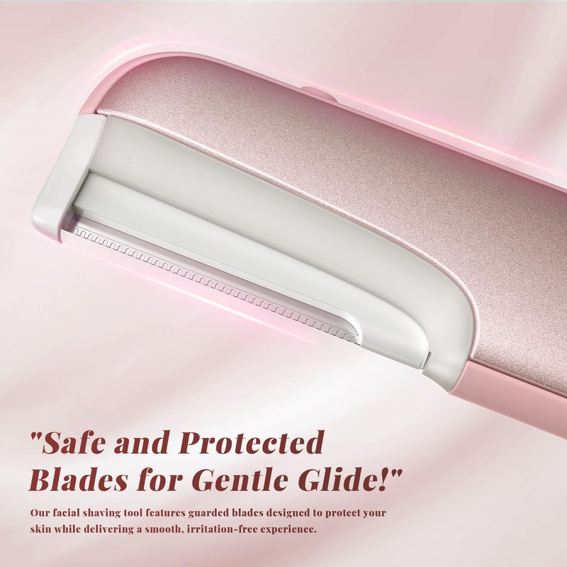 Dermaplane Razor for Women Face Beauty Eyebrow Razor, Sonic Dermaplaning Tool for Exfoliation & Peach Fuzz Facial Hair Removal
