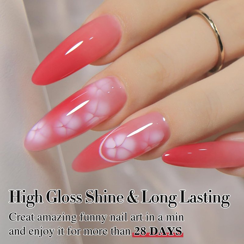 Double Rhythm 0.5 Oz Blooming Gel Nail Polish Clear Bloom Nail Art for Spreading Effect 15ML Manicure French Design Art DIY at Home (Clear)