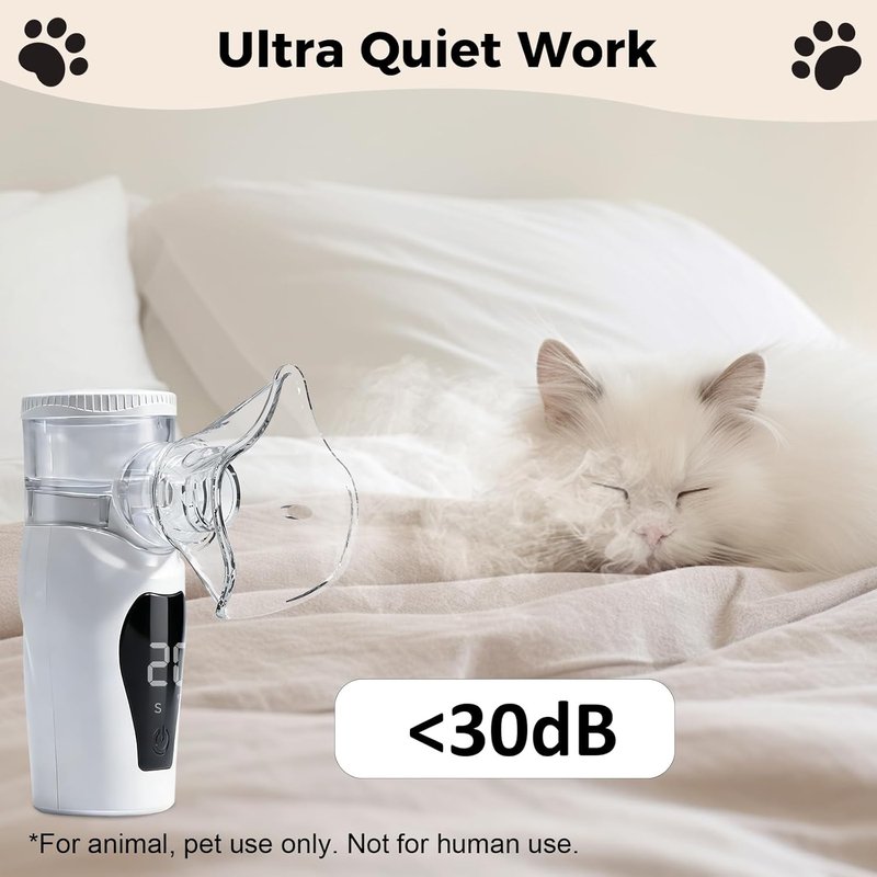 Portable Pet Humidifier Mask for Cats - Low Noise, USB Powered