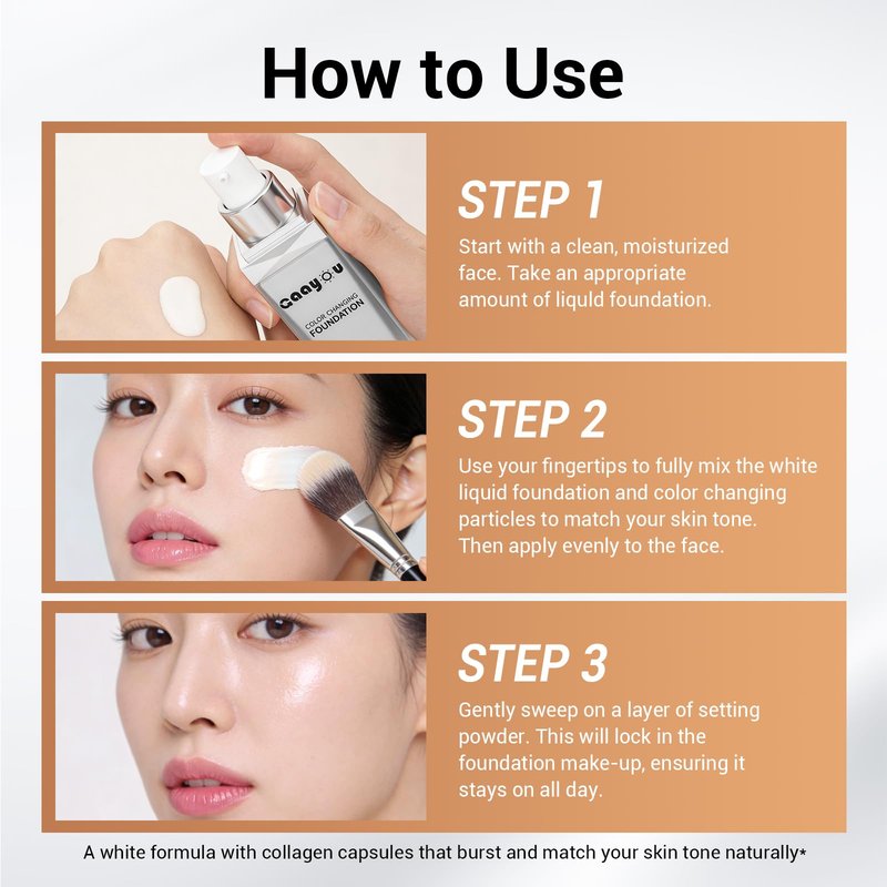 Color Changing Foundation Instantly Adapts to Your Skin Buildable Light-to-Full Coverage, Hydrating Liquid Concealer for Lightweight, Long-Lasting, Natural Dewy Finish Face Makeup