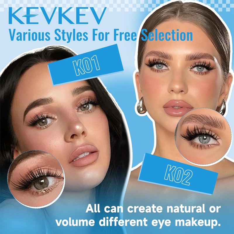 KEVKEV Lash Clusters Kit - 144pcs Manga Lashes with Thin Bands | DIY Eyelash Extensions 8-18mm