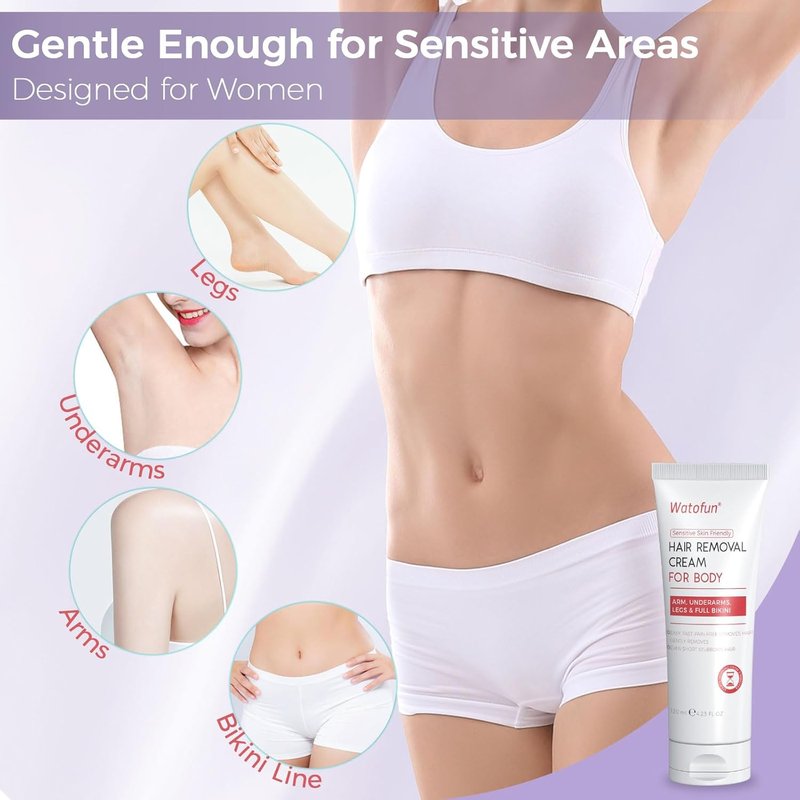 Aloe Vera Body Hair Removal Cream for Women - Painless Depilatory for Sensitive Skin | 6.35 Fl Oz