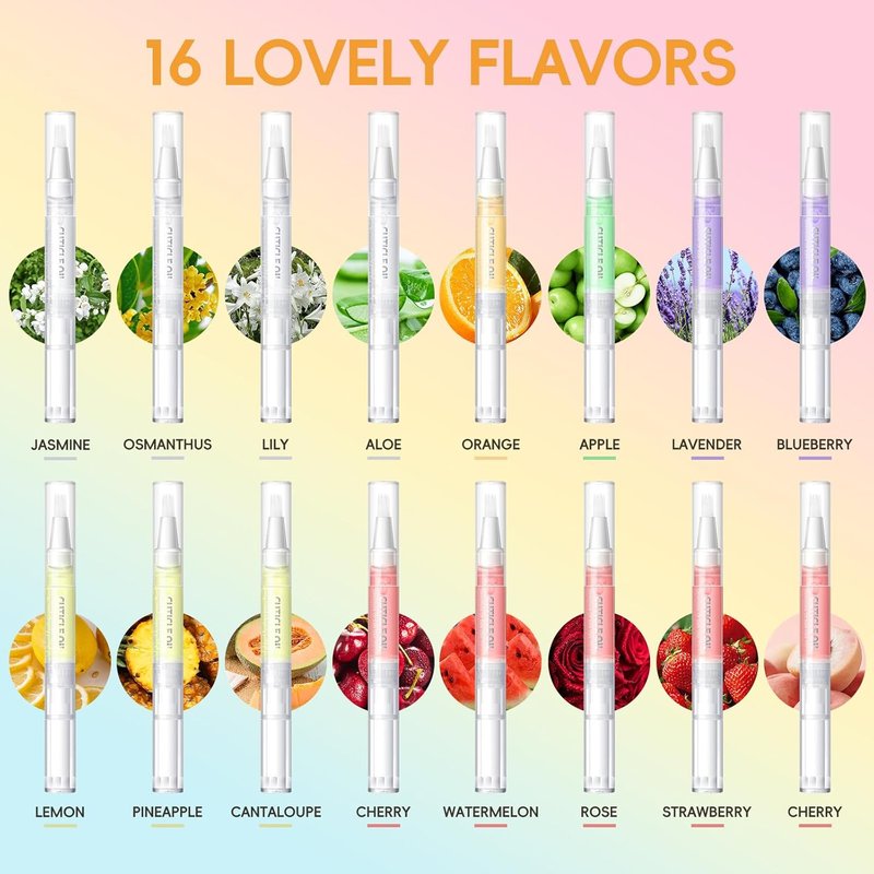Cuticle Oil Pen Set - 16 PCS Nail Care Revitalizer for Moisturized Cuticles | Manicure Tools for Gel Nails