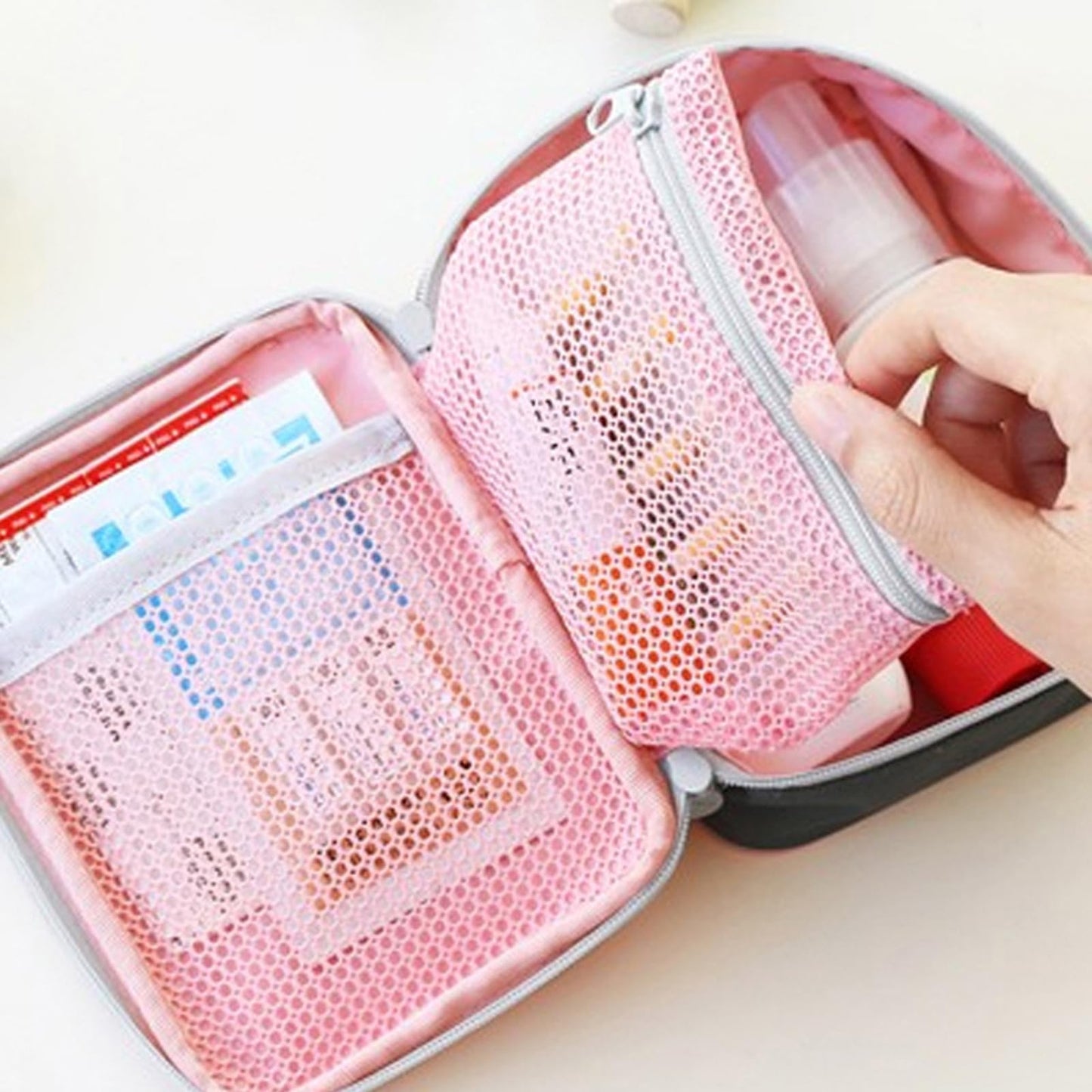 GLEAVI Mini First Aid Kit Case Small Travel Emergency Medical Bag Compact Organizer for Hiking Camping School Business Use