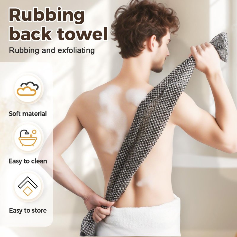 Fiopet 2 Packs Exfoliating Shower Towel for Men and Women, 2026 Upgraded Dual-Sided Deep Cleansing Scrub Wash Back Bath Cloth for Body Face, Exfoliating Washcloth Back Body Scrubber (Mix Color)