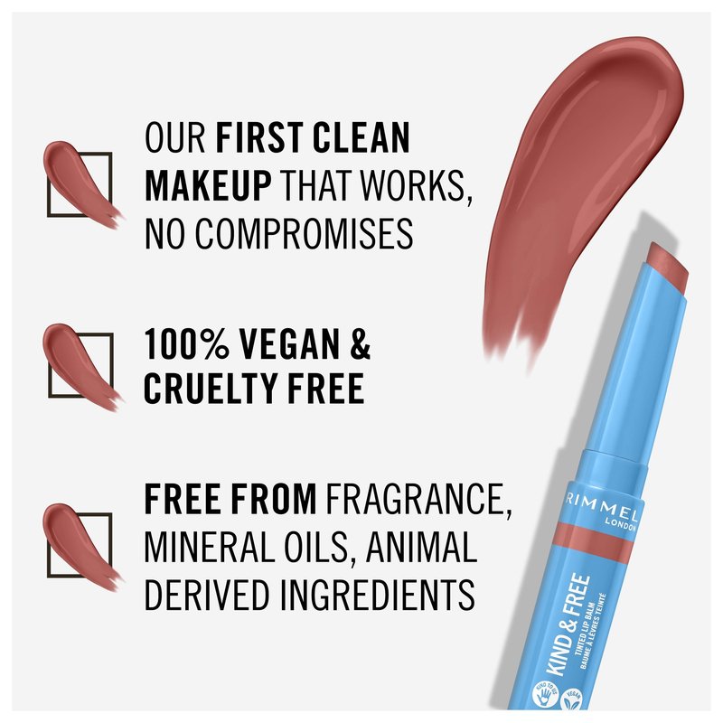 Rimmel Kind & Free Tinted Lip Balm, 002 Apricot Beauty, 1.7g (0.05 oz)