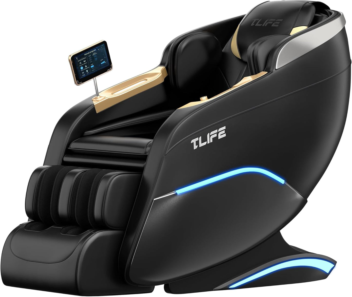 TLIFE Massage Chair Full Body, 160°Zero Gravity Recliner with Body Scan, 50" SL-Track Shiatsu Massage Chair, Fixed Point Massage, Foot Rollers, 12 Auto Modes, Deep Yoga Stretch, Heating, Black