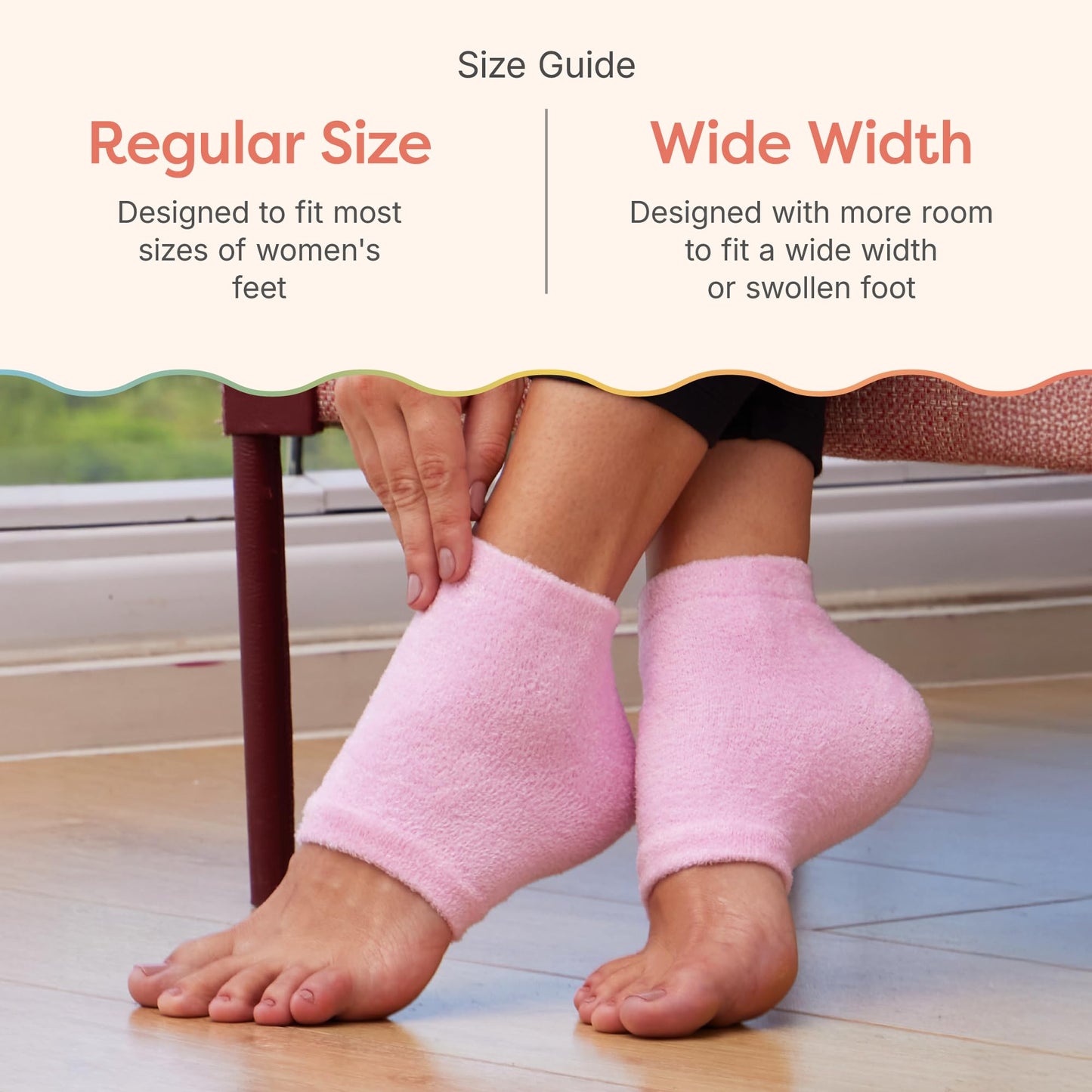 ZenToes Moisturizing Socks for Cracked Heel Treatment, Vitamin E, Olive Oil and Jojoba Oil Infused Heel Socks, Spa Gifts for Women, Mothers Day Gifts (Fuzzy Pink, Regular)