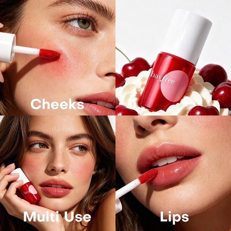 bayfree Lip Tint Stain Set, 7 PCS Lip Stain Long Lasting Waterproof, Hydrating Non-Sticky Liquid Blush & Water Tint, Transfer-Proof, High Pigment Matte Finish,Vegan Korean Makeup Set (fruit land)