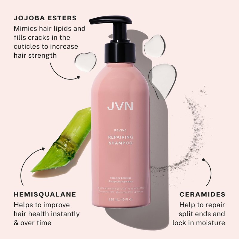 JVN Revive Repairing Shampoo and Conditioner Set, 20 Fl Oz, Strengthen & Repair Damaged, Color Treated, or Fragile Hair, Hair Care for Women and Men, Silicone and Sulfate Free Shampoo and Conditioner