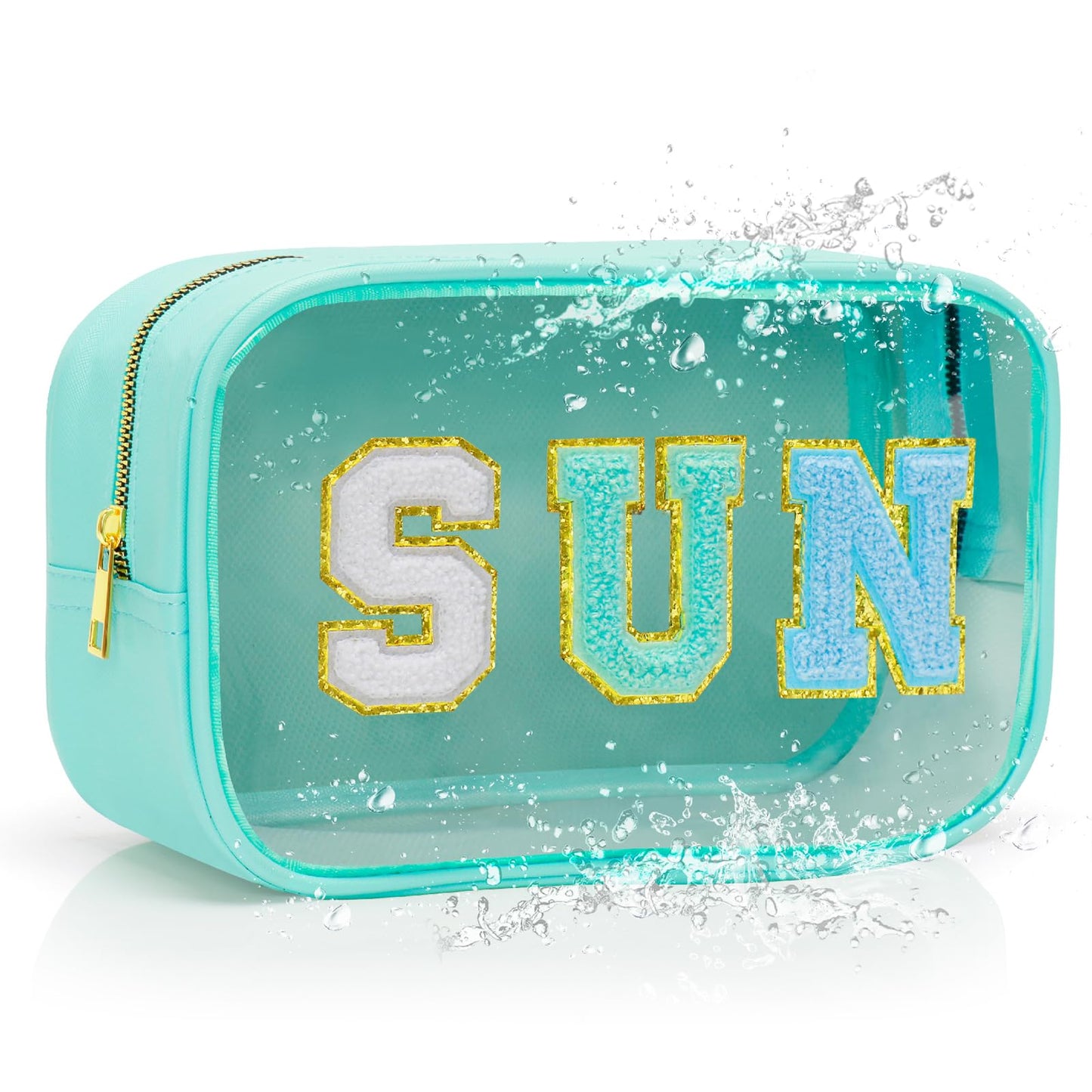 YILANCOL Graduation gifts Clear Sunscreen Bag Pouch for Beach Bag, Personalized Waterproof Sun Makeup Bag For Pool,Beach Toiletry Cosmetic Bag Preppy Beach Summer Vacation Essentials Bag