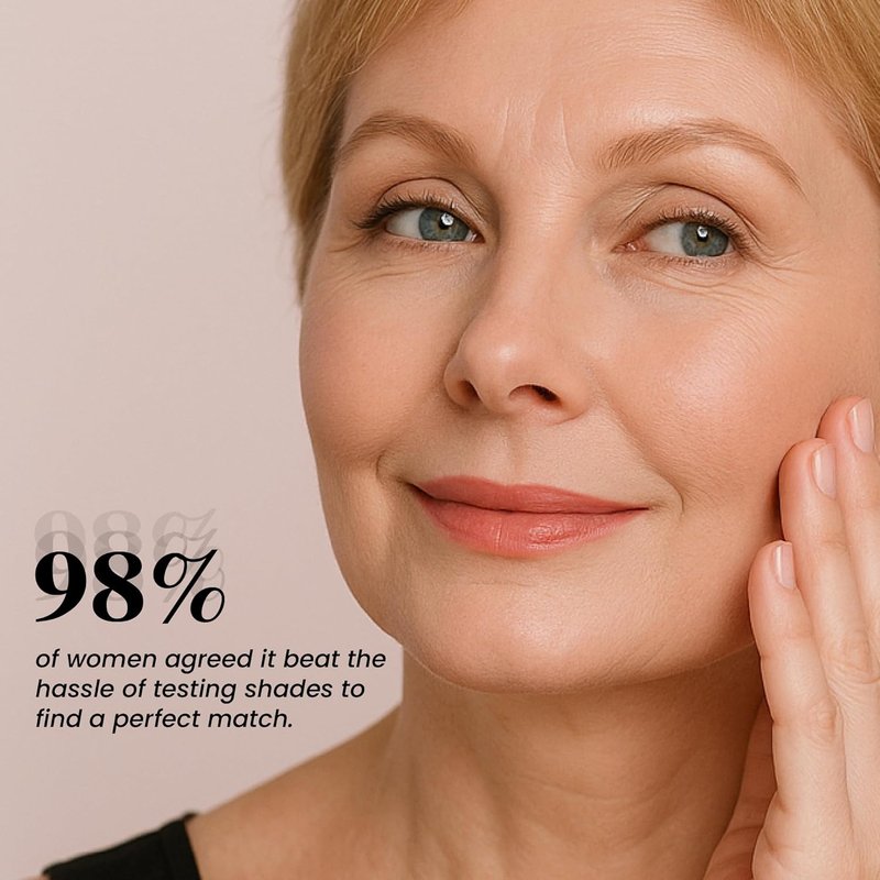 Color Changing Foundation for Mature Women - Self-Adjusting, Lightweight Full Coverage, Hydrating & Blurring | 30ml