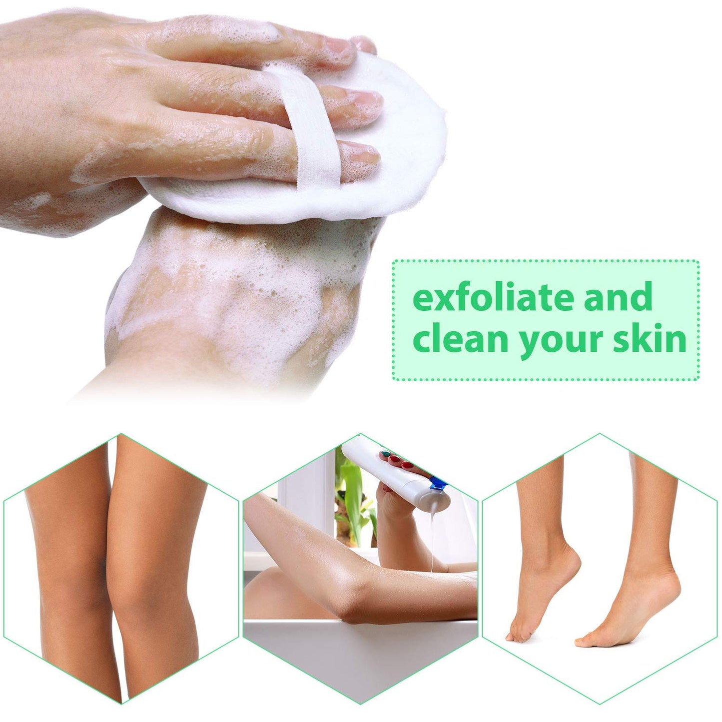 18 Packs Exfoliating Loofah Sponge Pads Mini Facial Body Bath Shower Loofah Sponge Pad Natural Exfoliating Scrubber Brush for Women Men