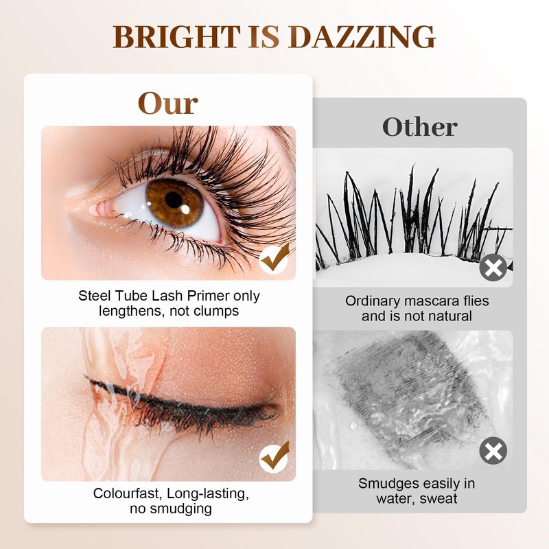 LECDOA Mascara for Older Women 60 Plus, Thicking, Incredible Length in 2 Coats, Non Clumping Waterproof Long Wear for Eyes (Black)