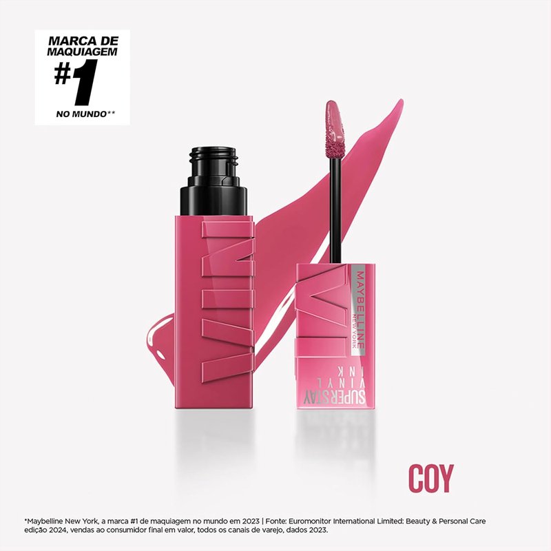Maybelline Super Stay Vinyl Ink Liquid Lipcolor - Highly Pigmented & Longwearing Shine | Coy Rose Mauve, 0.14 fl oz