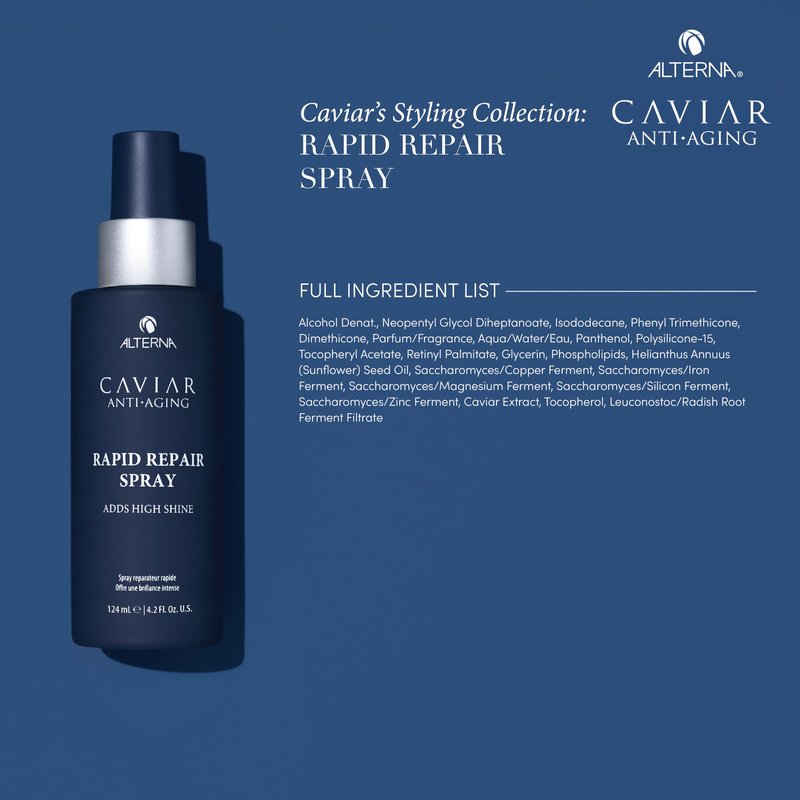 Alterna Haircare CAVIAR Anti-Aging Rapid Repair Spray 4.2 Fl Oz | Instant Shine and Humidity Protection Spray for Hair | Sulfate Free