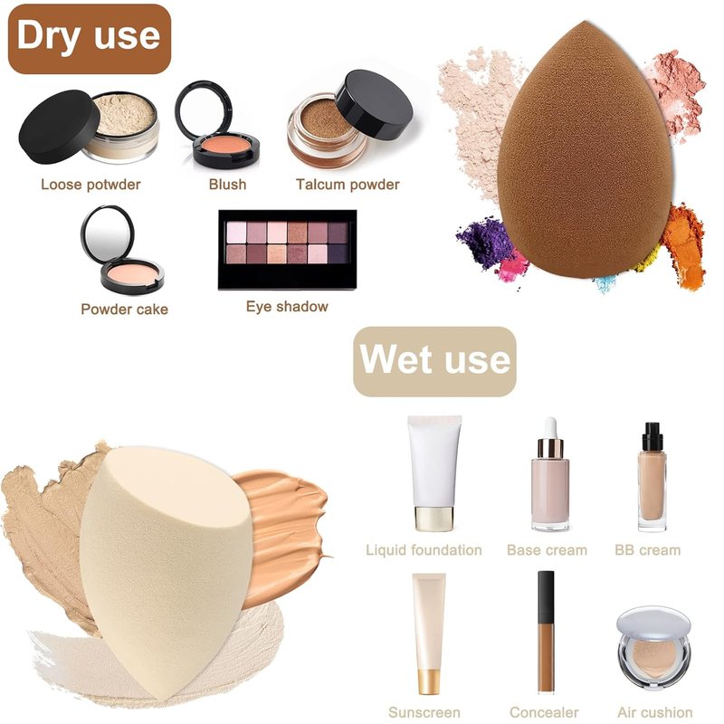 Skiennix 12-Piece Makeup Sponge Set - Latex-Free Flawless Soft Blenders for Powder & Liquid Applications