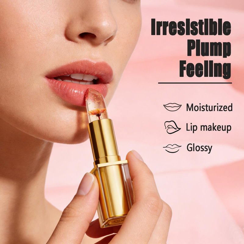 ETUIH Color Changing Lipstick, Gold Crystal Color Changing Lipstick, Transferproof Colors Changings Transparente Lipsticks, Long Lasting 24 Hours, Moisturizing Lip Balm