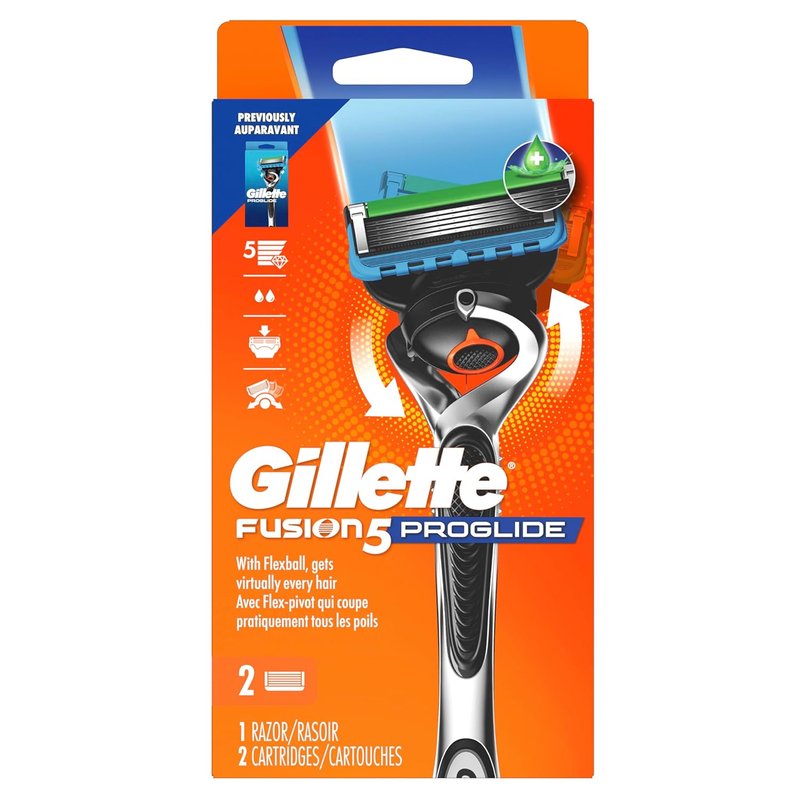 Gillette ProGlide Razor - Precision Handle with 2 Ultra-Smooth Blade Refills for Men