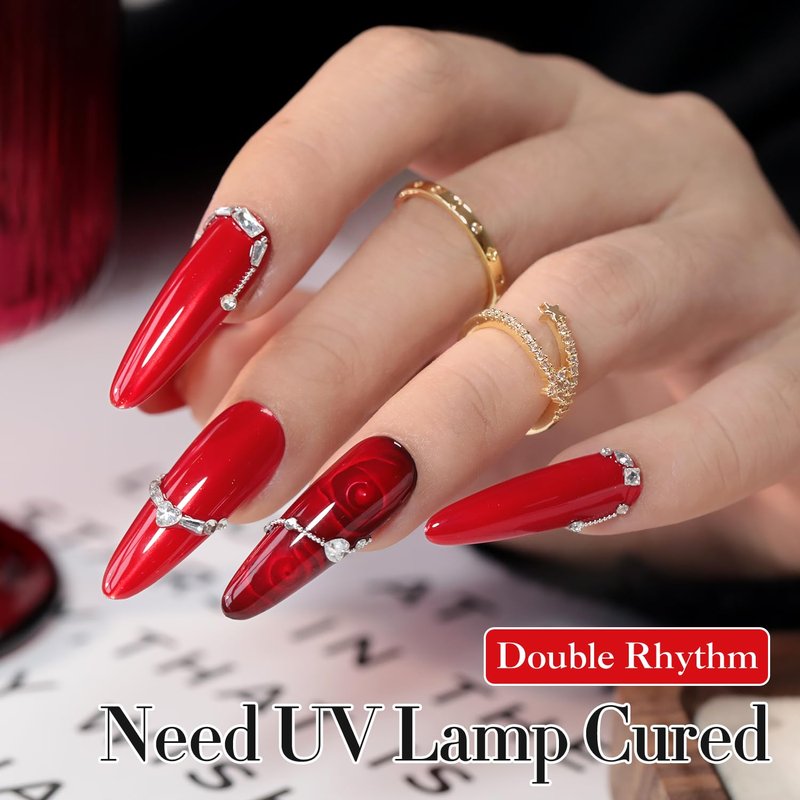 Double Rhythm 15ML Gel Polish Pure Sheer Same Color Same Bottle Gel Polish Art Manicure Salon DIY at Home for Women (Jelly Red-A1450)