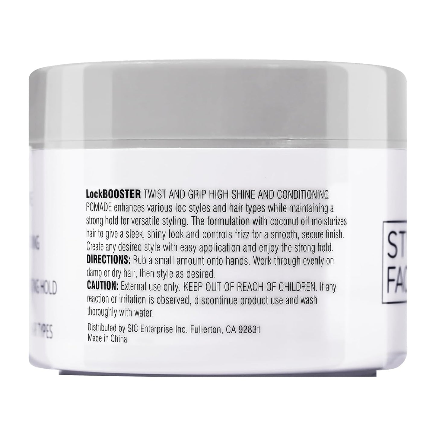 Style Factor Lock BOOSTER Braid Gel - Strong Hold, Flake-Free & Frizz-Free with Coconut Oil (5 Oz.)