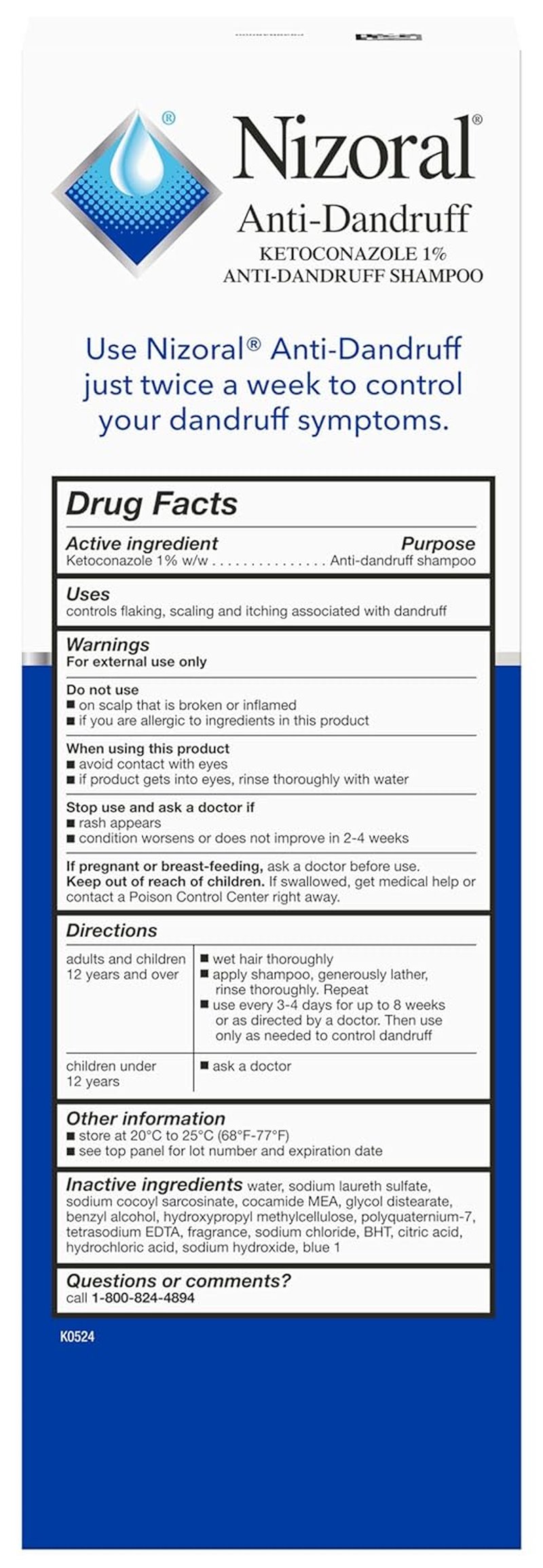 Nizoral Anti-Dandruff Shampoo & Conditioner - 2-in-1 Formula with 1% Ketoconazole | 14 Fl Oz