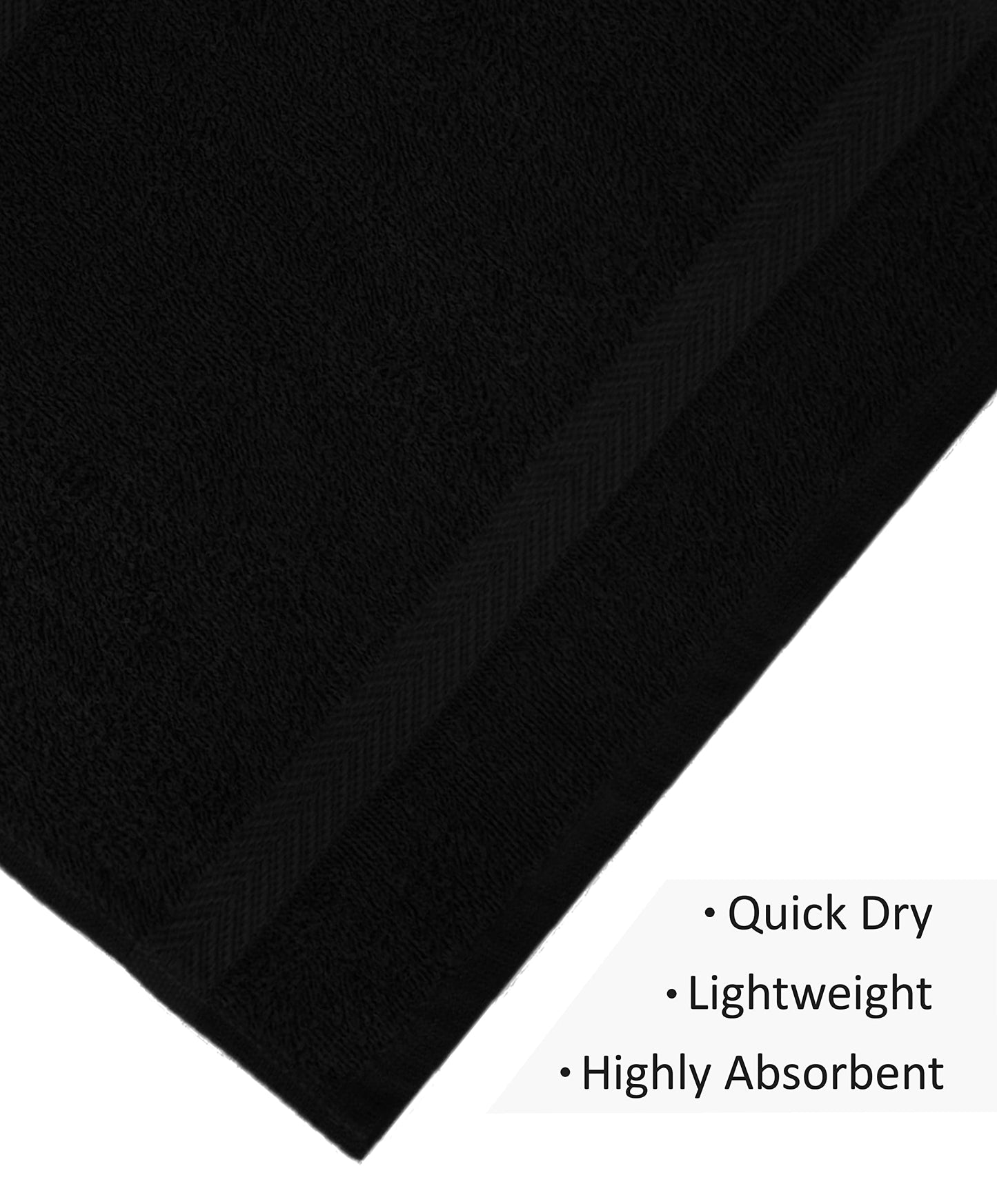 COTTON CRAFT Simplicity Hand Towels -14 Pack - 16x28-100% Cotton Face Towels - Lightweight Absorbent Soft Easy Care Quick Dry Everyday Luxury Hotel Spa Gym Shower Beach Pool Camp Travel Dorm - Black