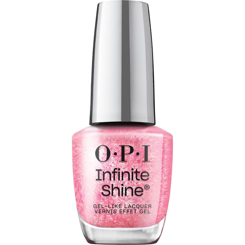 OPI Infinite Shine Pixel Dust | Opaque Warm Pearlescent Hot Pink with Shimmer Long Wear Nail Polish | Vegan, Long Lasting, Streak Free